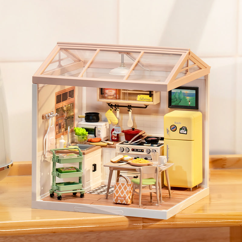 Super Store Series Happy Meals Kitchen DIY Miniature Dollhouse Kit