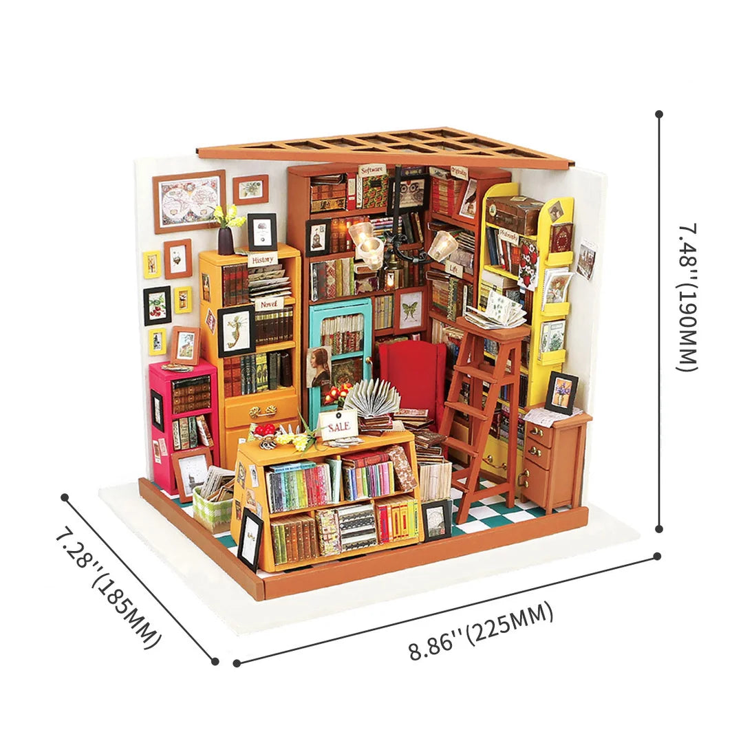 Sam's Study Library DIY Miniature Dollhouse