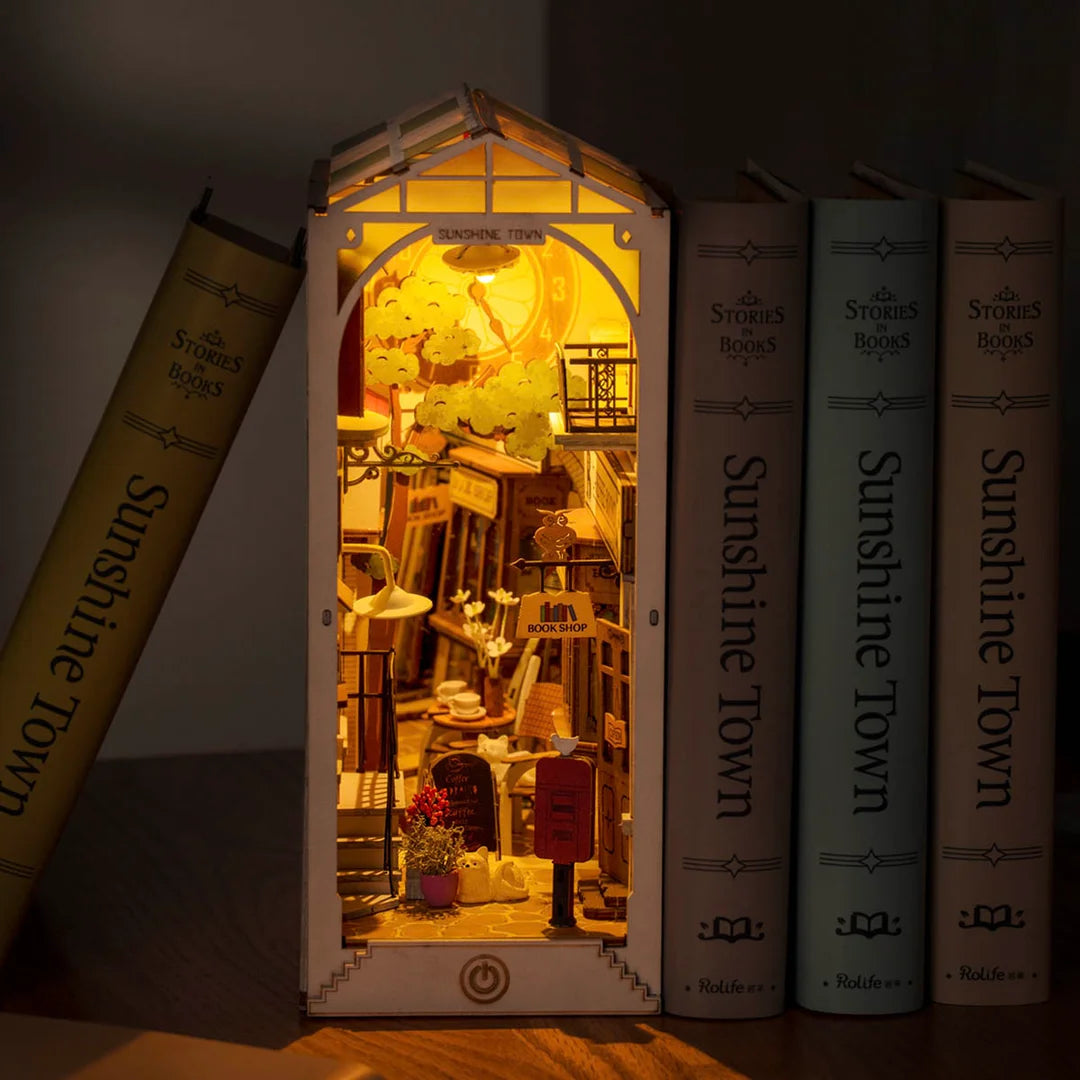Sunshine Town DIY Book Nook Shelf Insert Miniature Dollhouse