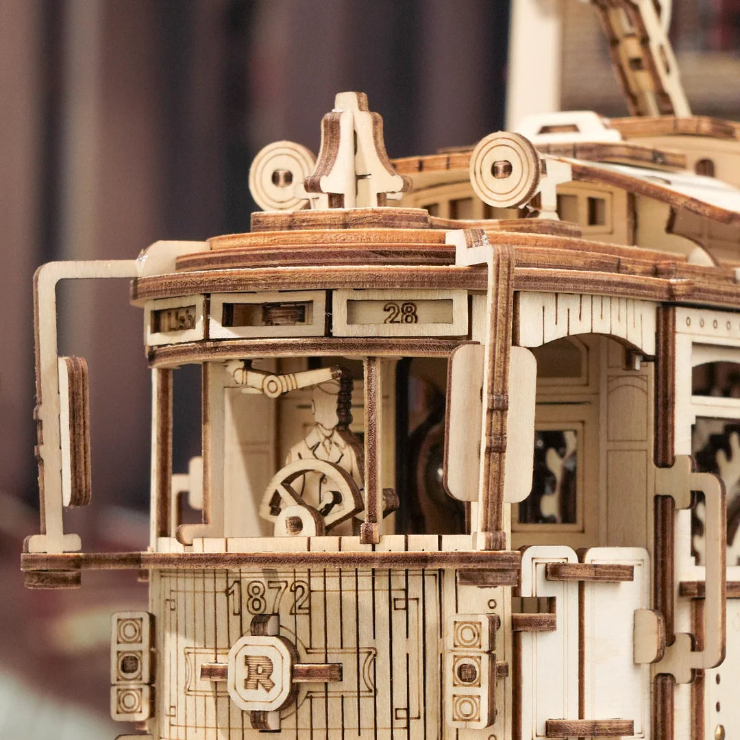 Classic City Tram DIY Moving 3D Wooden Puzzle