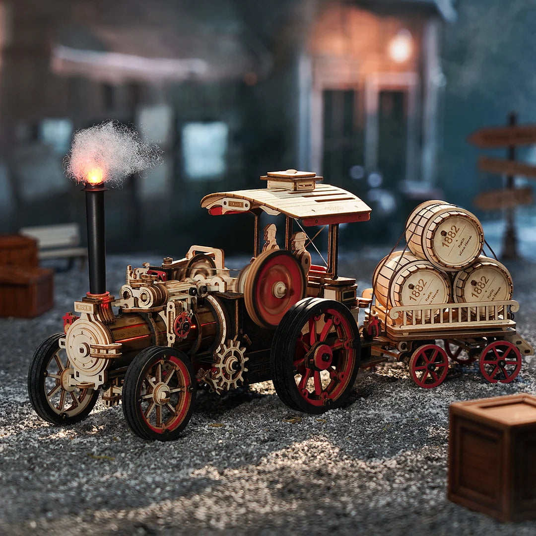 Steam Engine Mechanical DIY 3D Wooden Puzzle