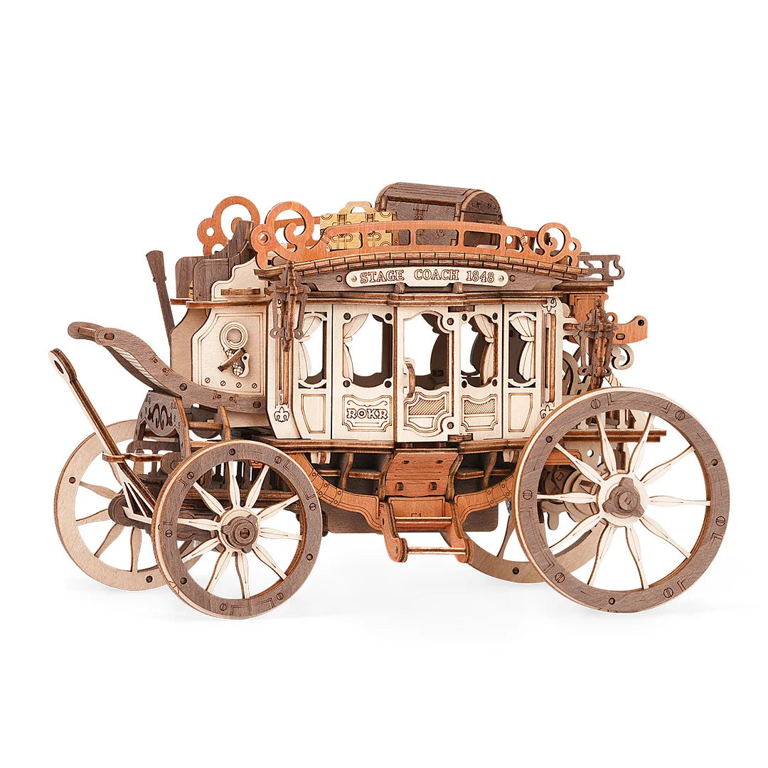 Stagecoach Mechanical Music Box 3D Wooden Puzzle