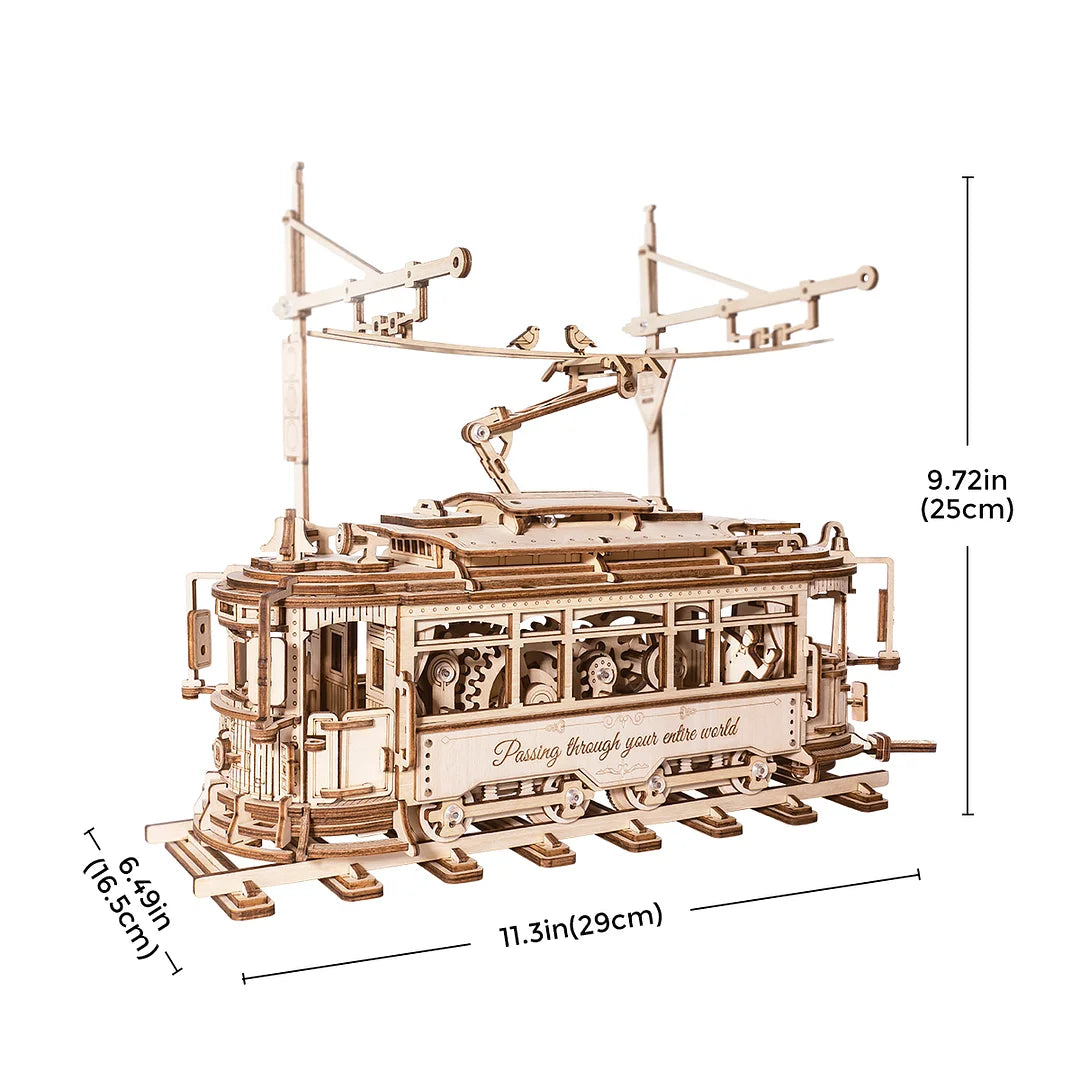 Classic City Tram DIY Moving 3D Wooden Puzzle