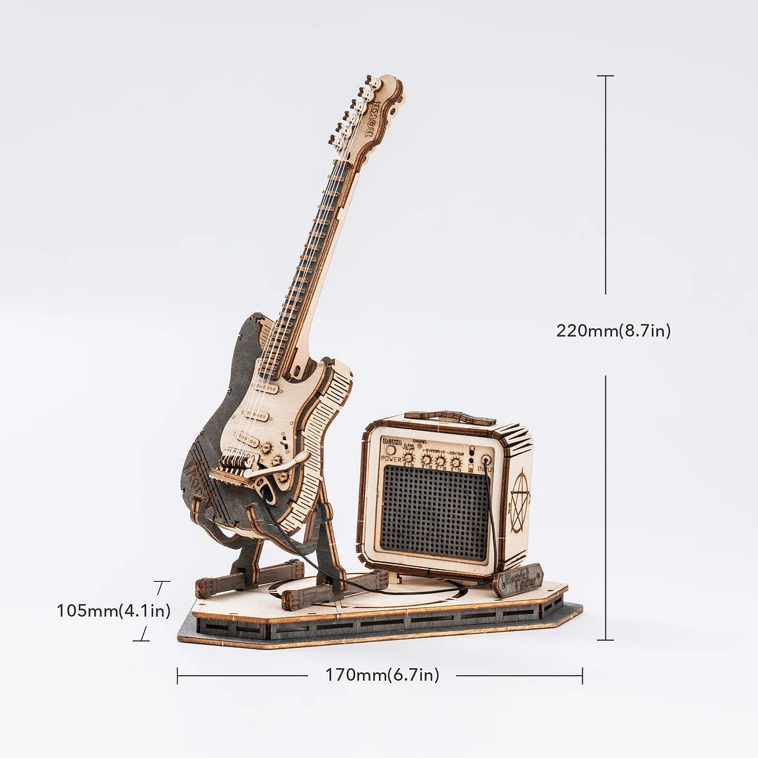 Electric Guitar Model 3D Wooden Puzzle