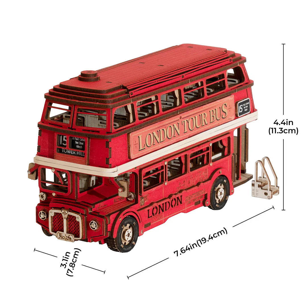 London Tour Bus DIY 3D Wooden Puzzle