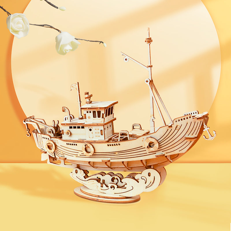 Fishing Ship 3D Wooden Puzzle