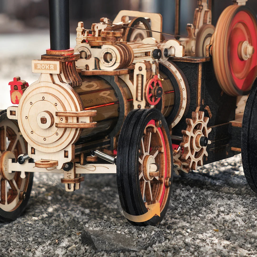 Steam Engine Mechanical DIY 3D Wooden Puzzle