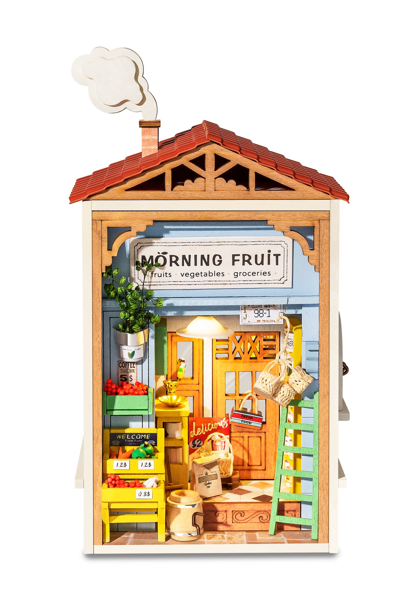 Robotime Morning Fruit Store DIY Miniature Dollhouse Kit