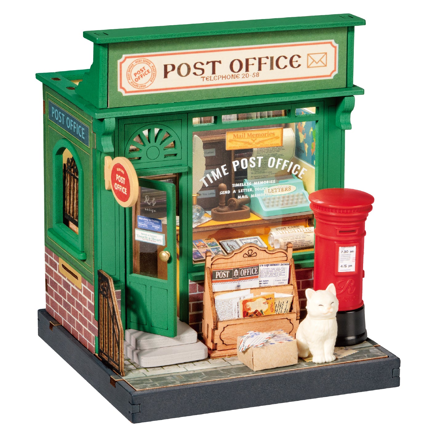 Century Post Office DIY 3D Miniature Dollhouse