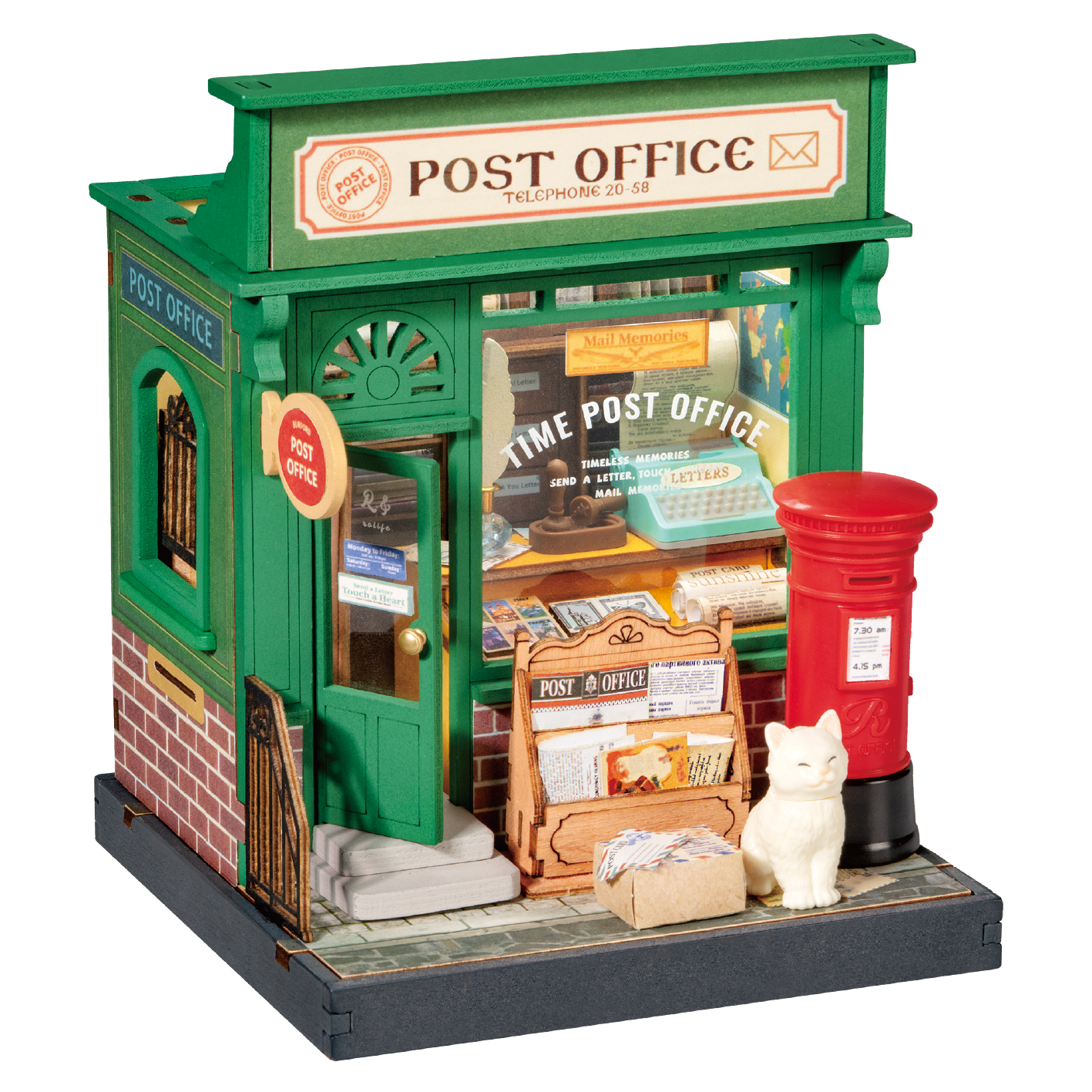 Century Post Office DIY 3D Miniature Dollhouse