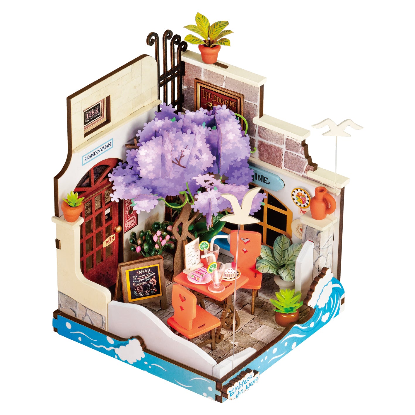 Sea Holiday Restaurant DIY 3D Miniature Dollhouse