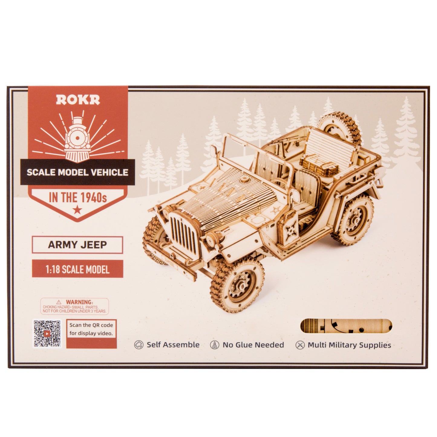 Army Jeep Scale Model DIY 3D Wooden Puzzle