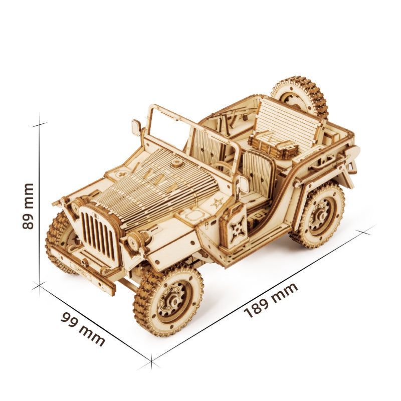 Army Jeep Scale Model DIY 3D Wooden Puzzle