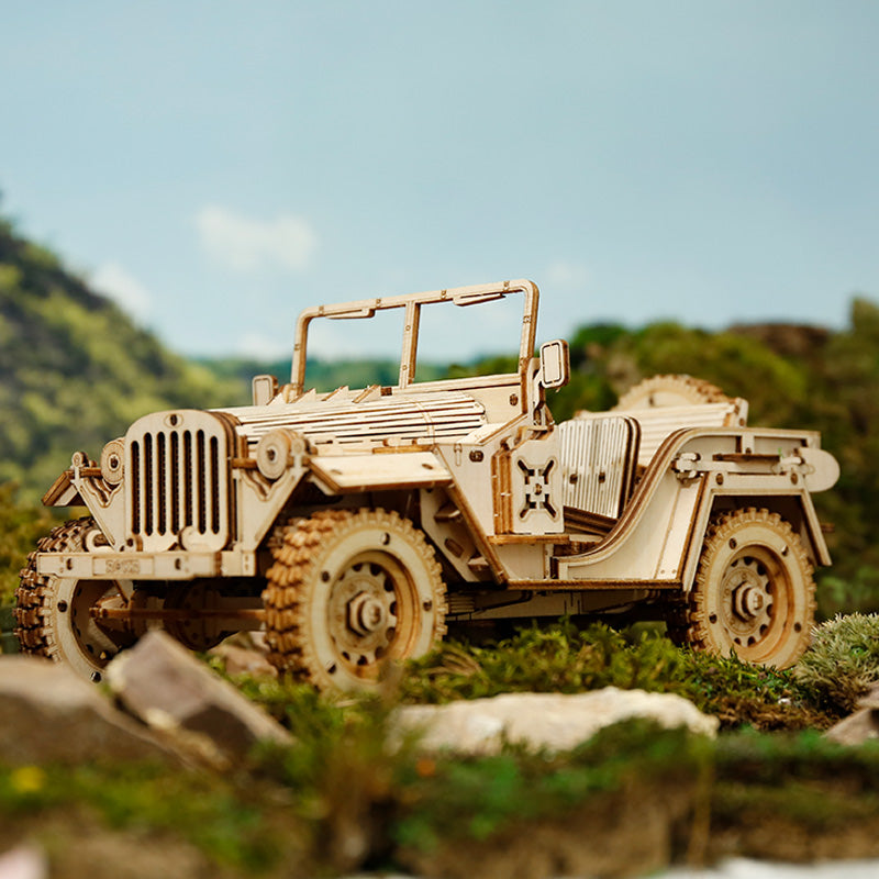 Army Jeep Scale Model DIY 3D Wooden Puzzle