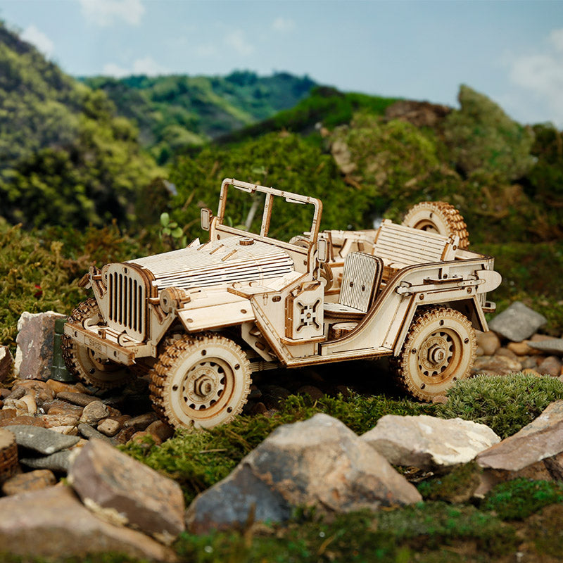 Army Jeep Scale Model DIY 3D Wooden Puzzle