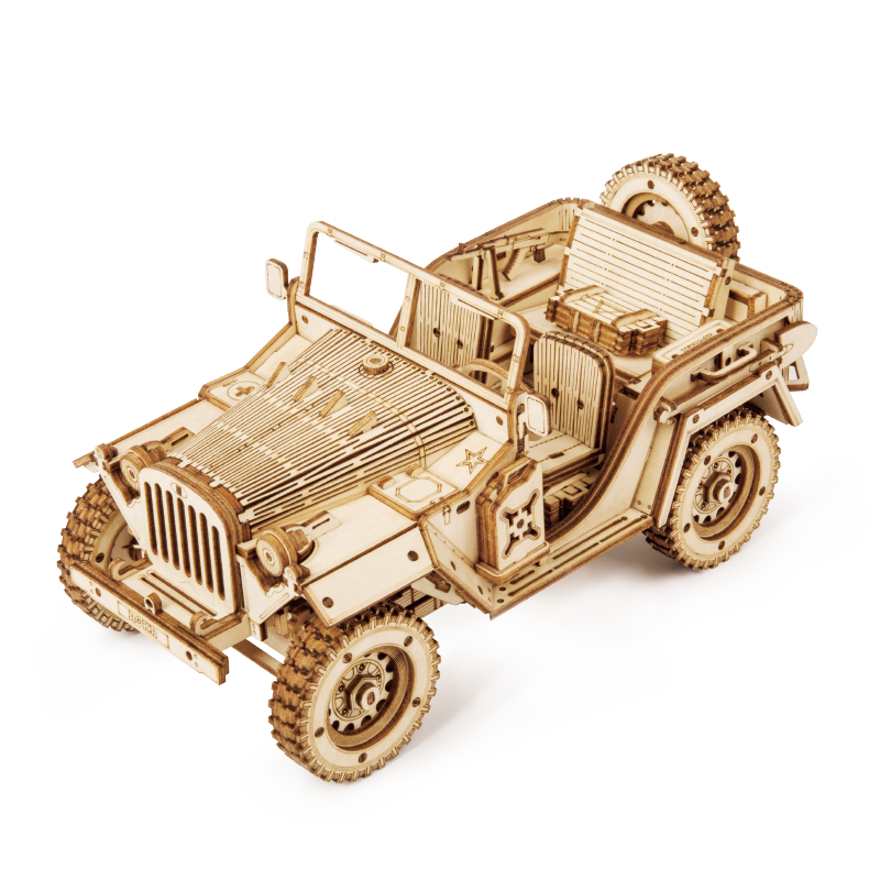 Army Jeep Scale Model DIY 3D Wooden Puzzle