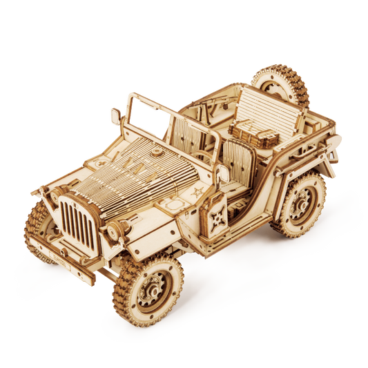 Army Jeep Scale Model DIY 3D Wooden Puzzle