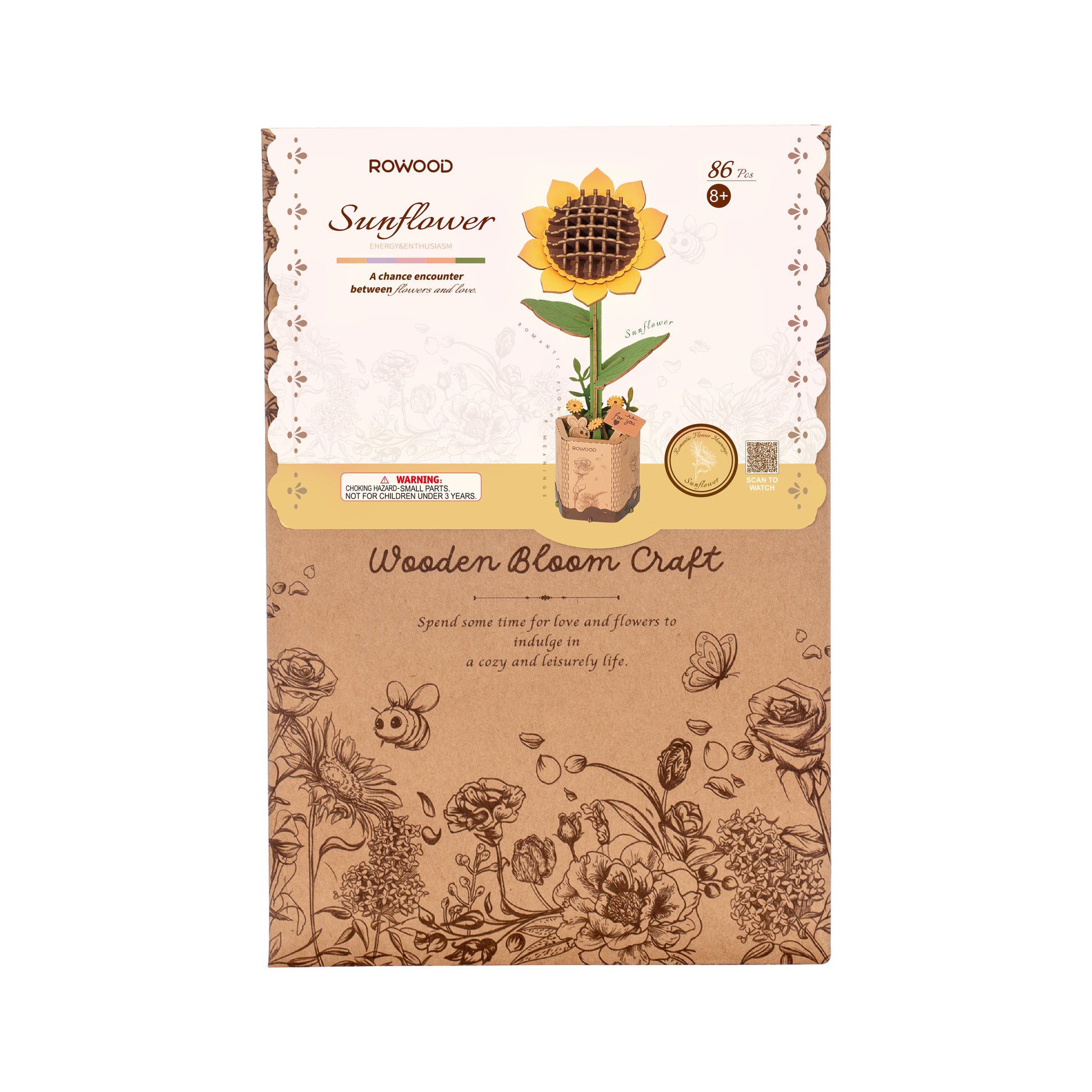 Sunflower Flower Bouquet Series DIY 3D Wooden Puzzle