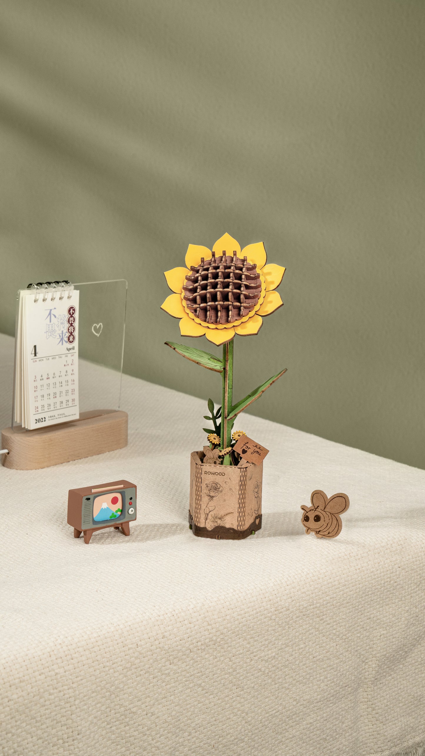 Sunflower Flower Bouquet Series DIY 3D Wooden Puzzle