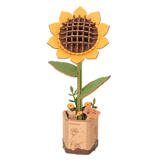 Sunflower Flower Bouquet Series DIY 3D Wooden Puzzle