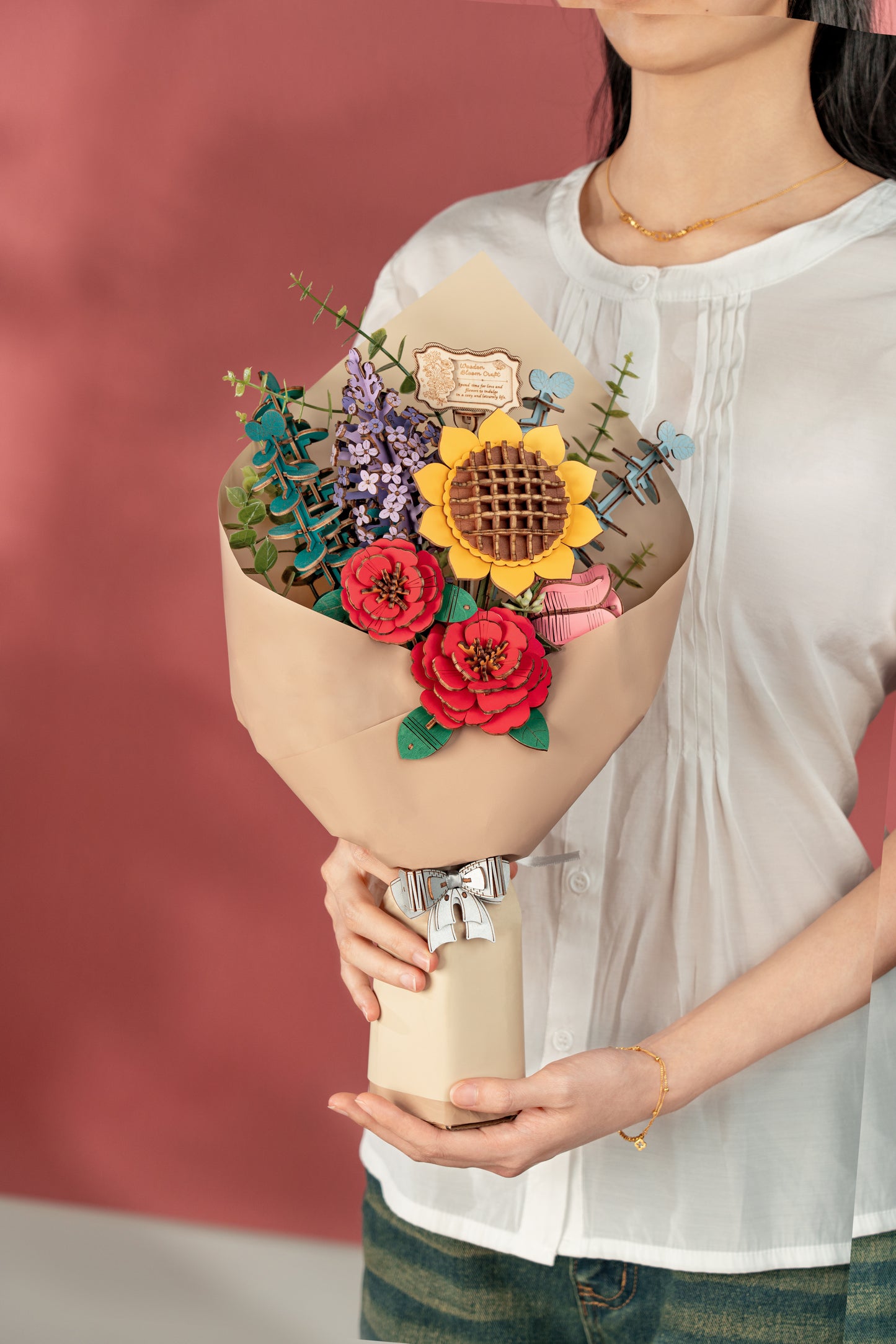 Flower Bouquet DIY 3D Wooden Puzzle