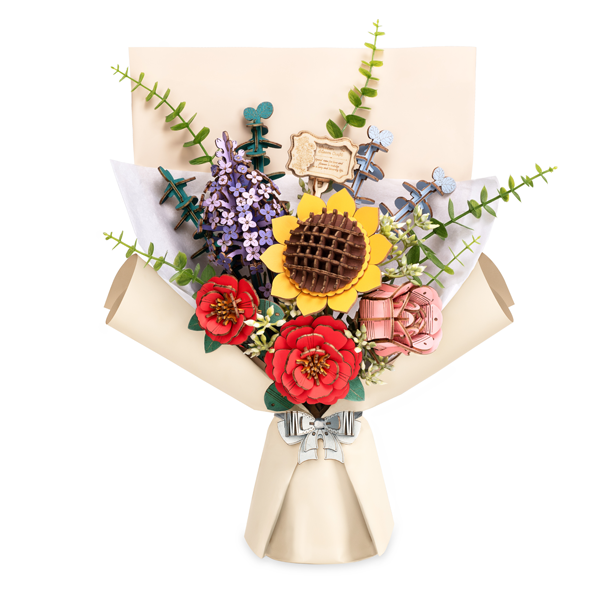 Flower Bouquet DIY 3D Wooden Puzzle