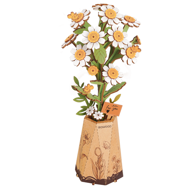 Chamomile Flower Bouquet Series DIY 3D Wooden Puzzle