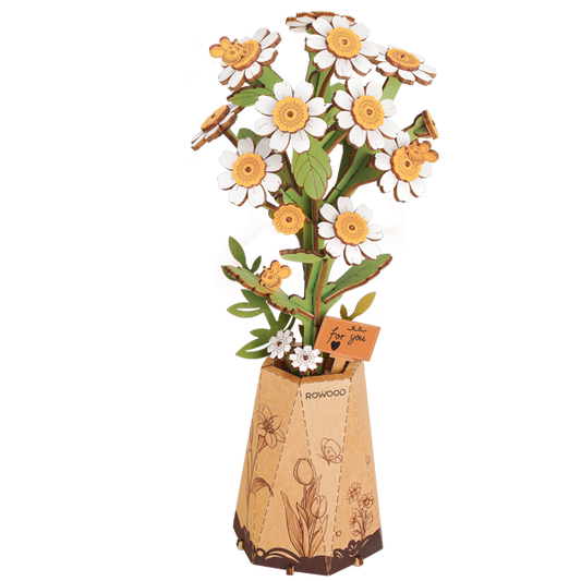 Chamomile Flower Bouquet Series DIY 3D Wooden Puzzle