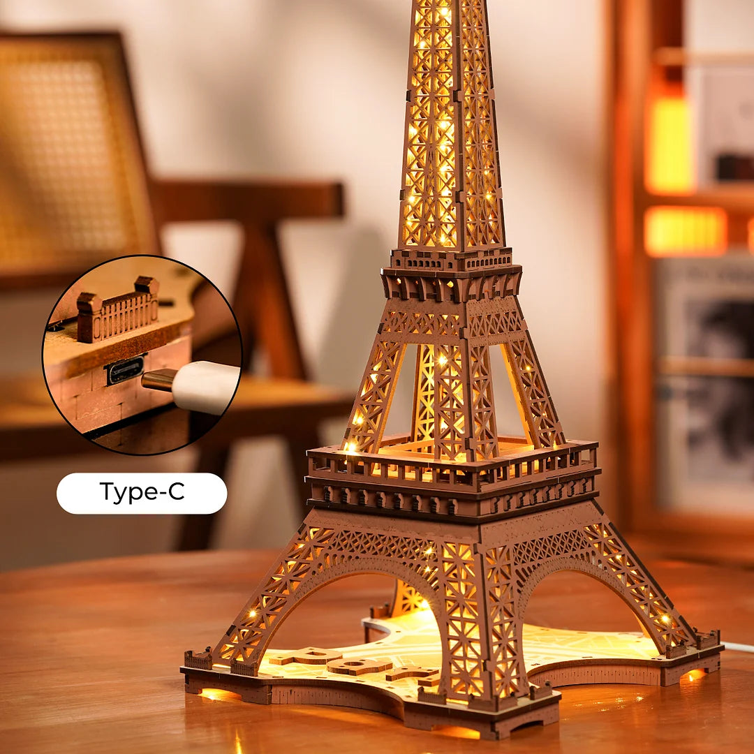 Night of the Eiffel Tower 3D Wooden Puzzle