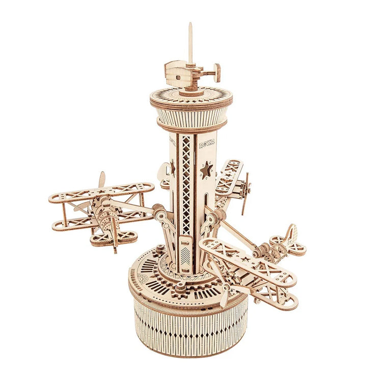 Airplane Control Tower Mechanical Music Box