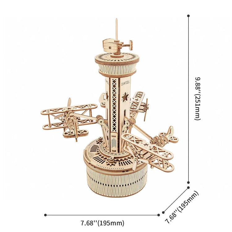 Airplane Control Tower Mechanical Music Box