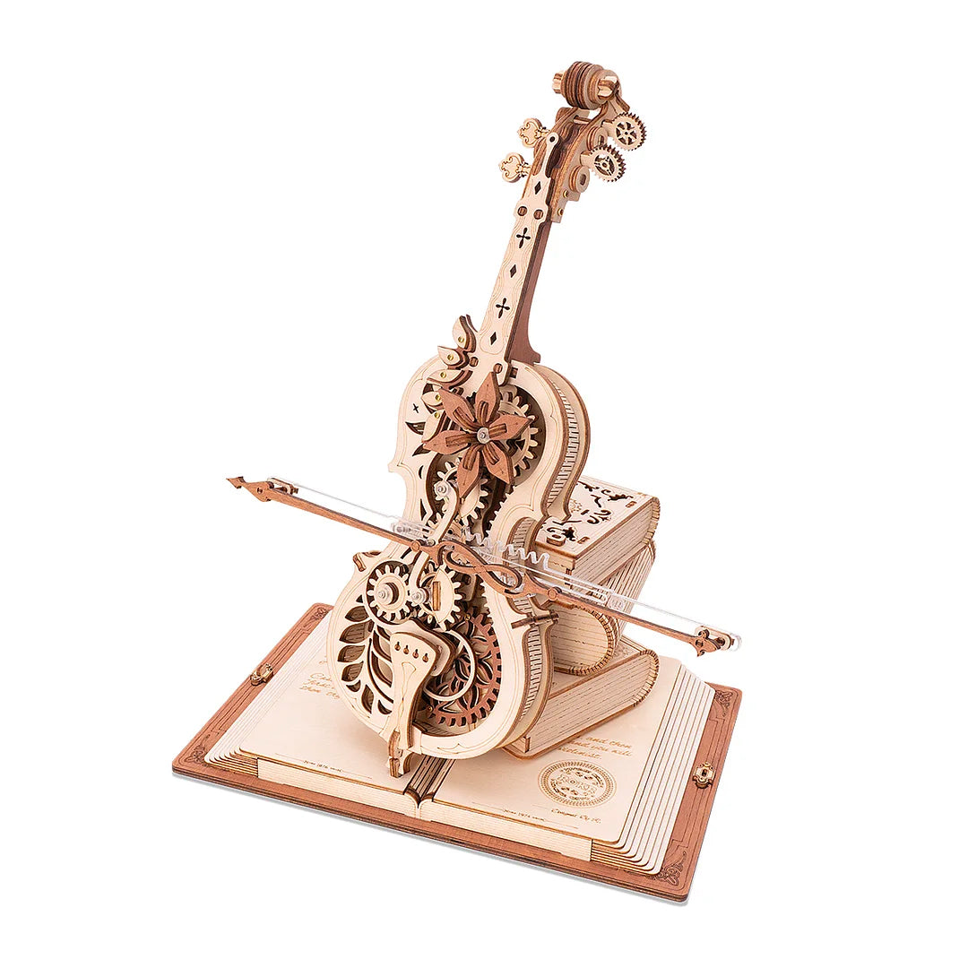 Magic Cello Mechanical Music Box 3D Wooden Puzzle