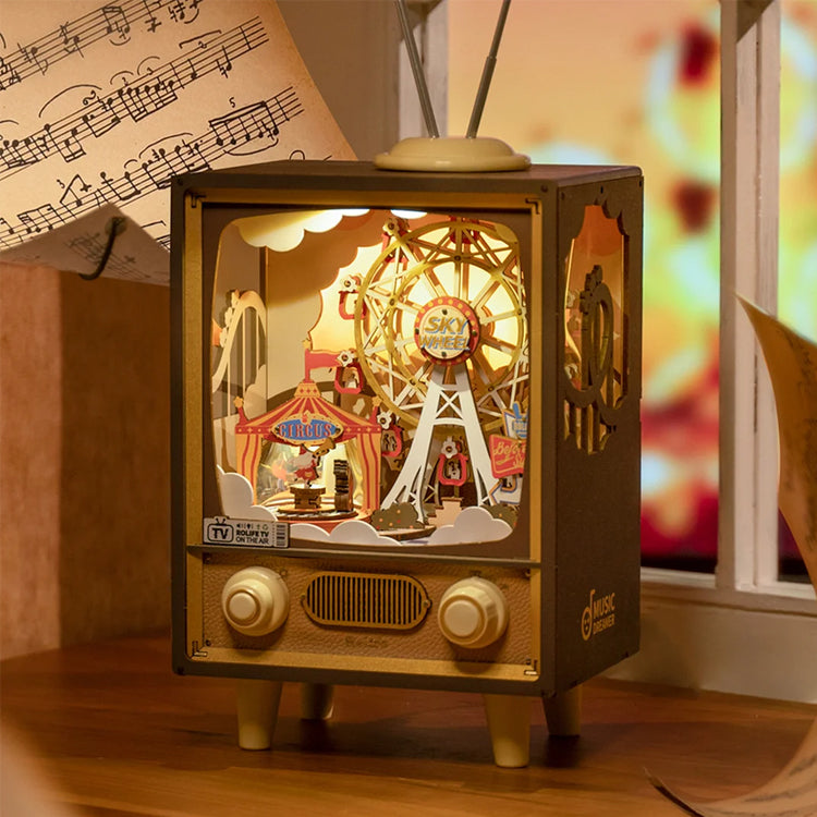 Sunset Carnival DIY Music Box 3D Wooden Puzzle