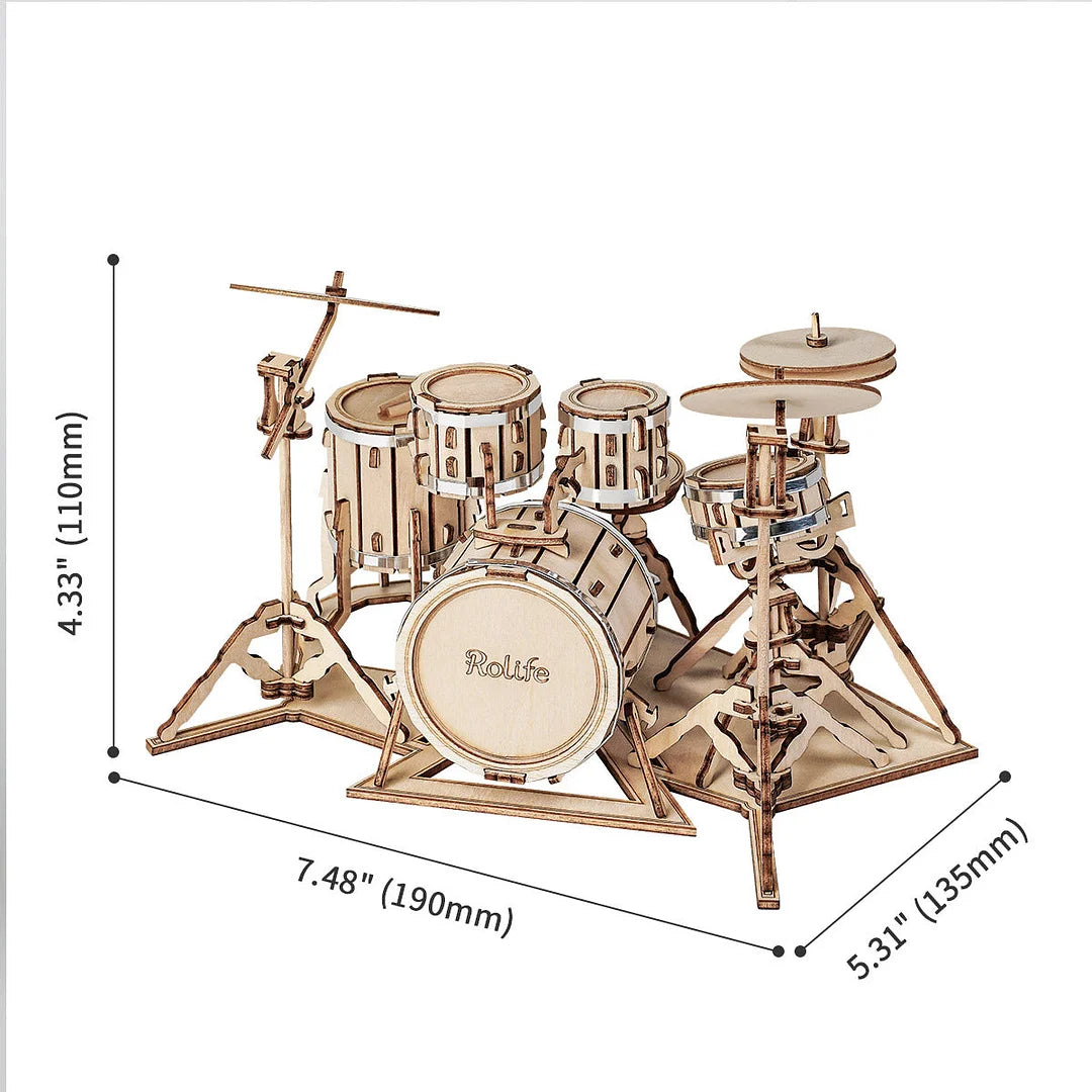 Robotime Drum Kit 3D Wooden Puzzle