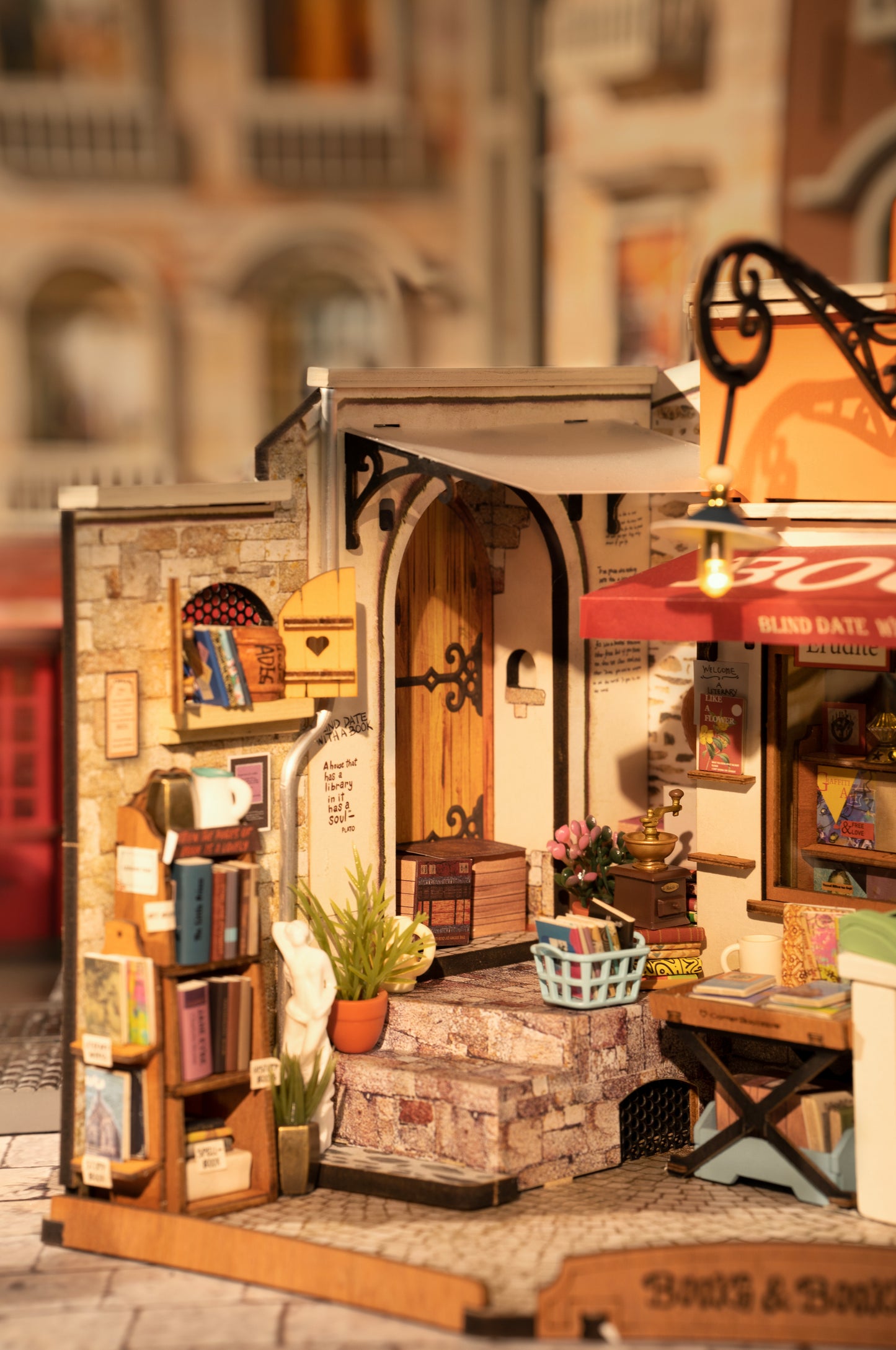 Corner Bookstore DIY 3D Miniature Dollhouse Kit