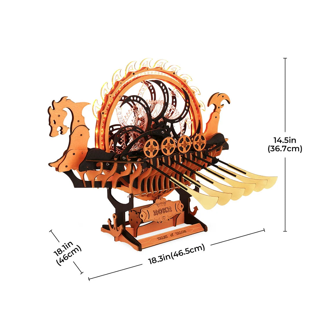 Viking Dragon Ship Mechanical 3D Wooden Puzzle