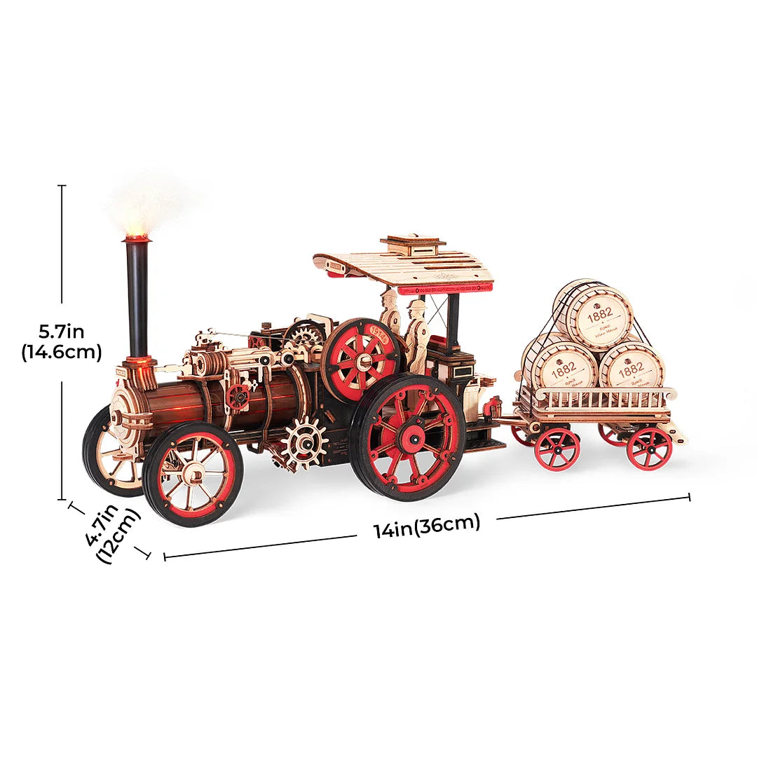 Steam Engine Mechanical DIY 3D Wooden Puzzle