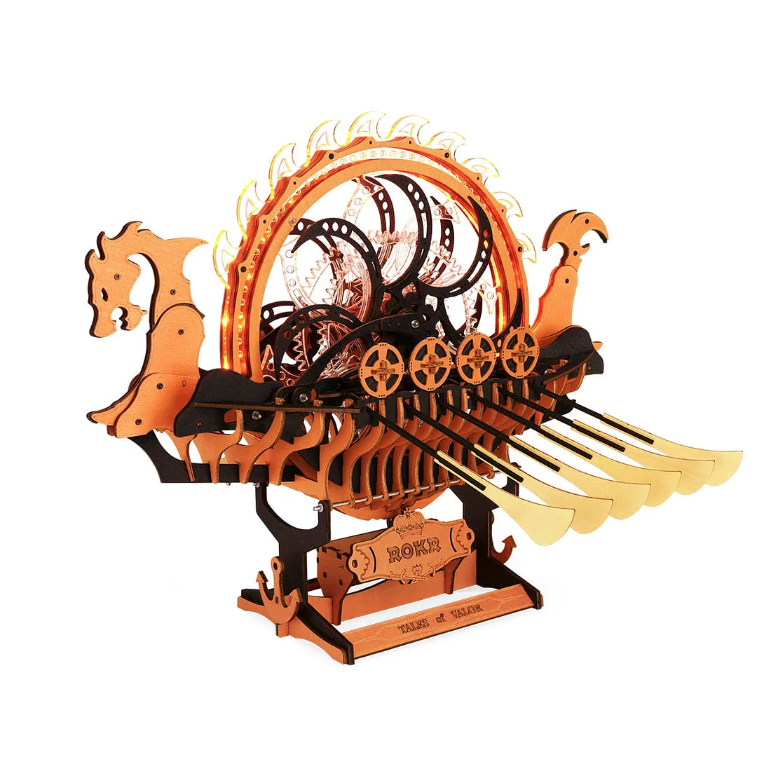 Viking Dragon Ship Mechanical 3D Wooden Puzzle