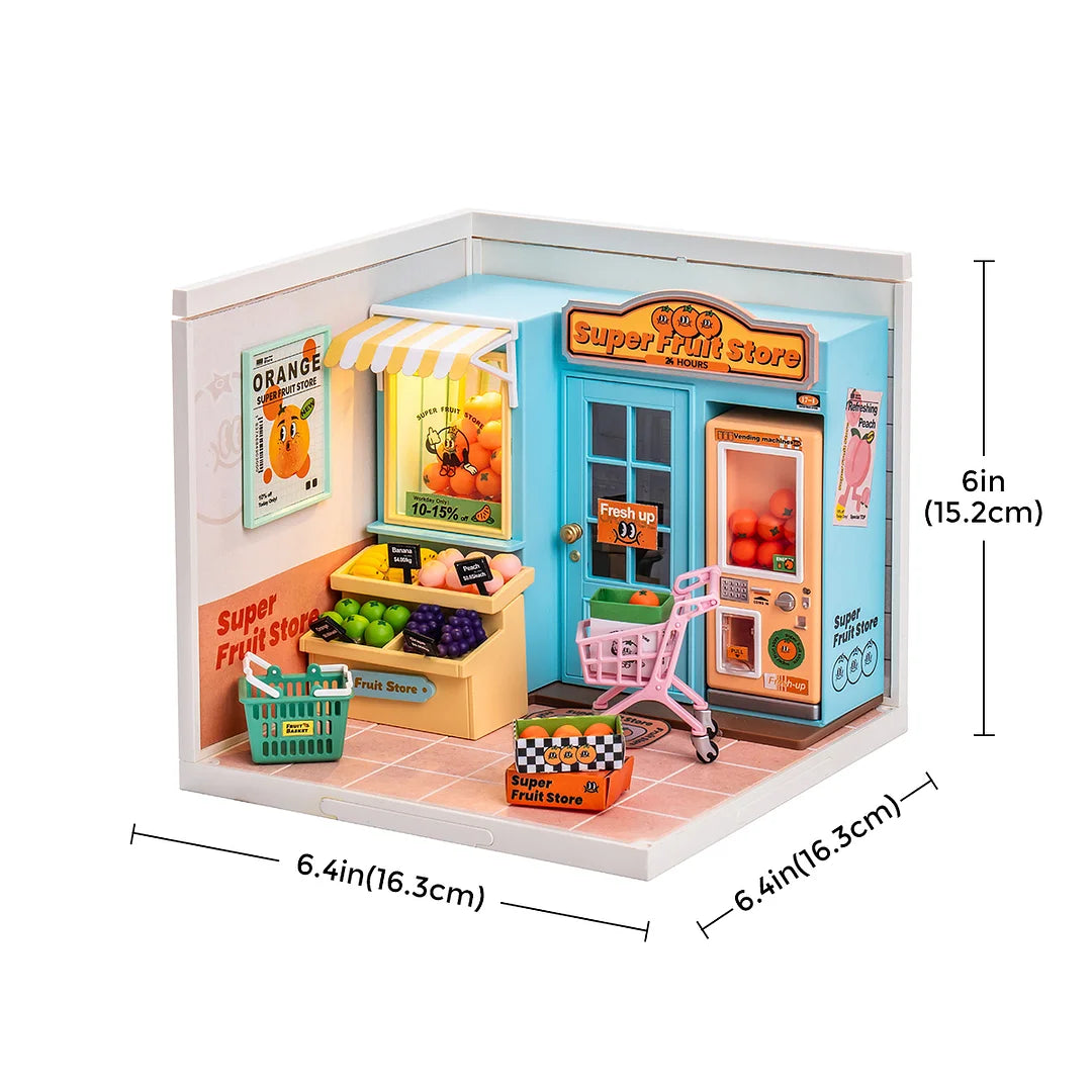 Super Creator Super Fruit Store Plastic DIY Miniature Dollhouse Kit