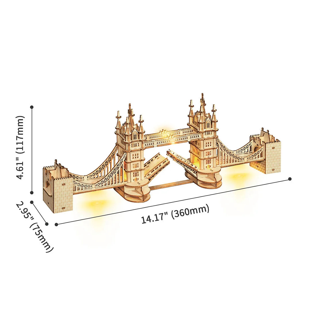 Tower Bridge with Lights 3D Wooden Puzzle