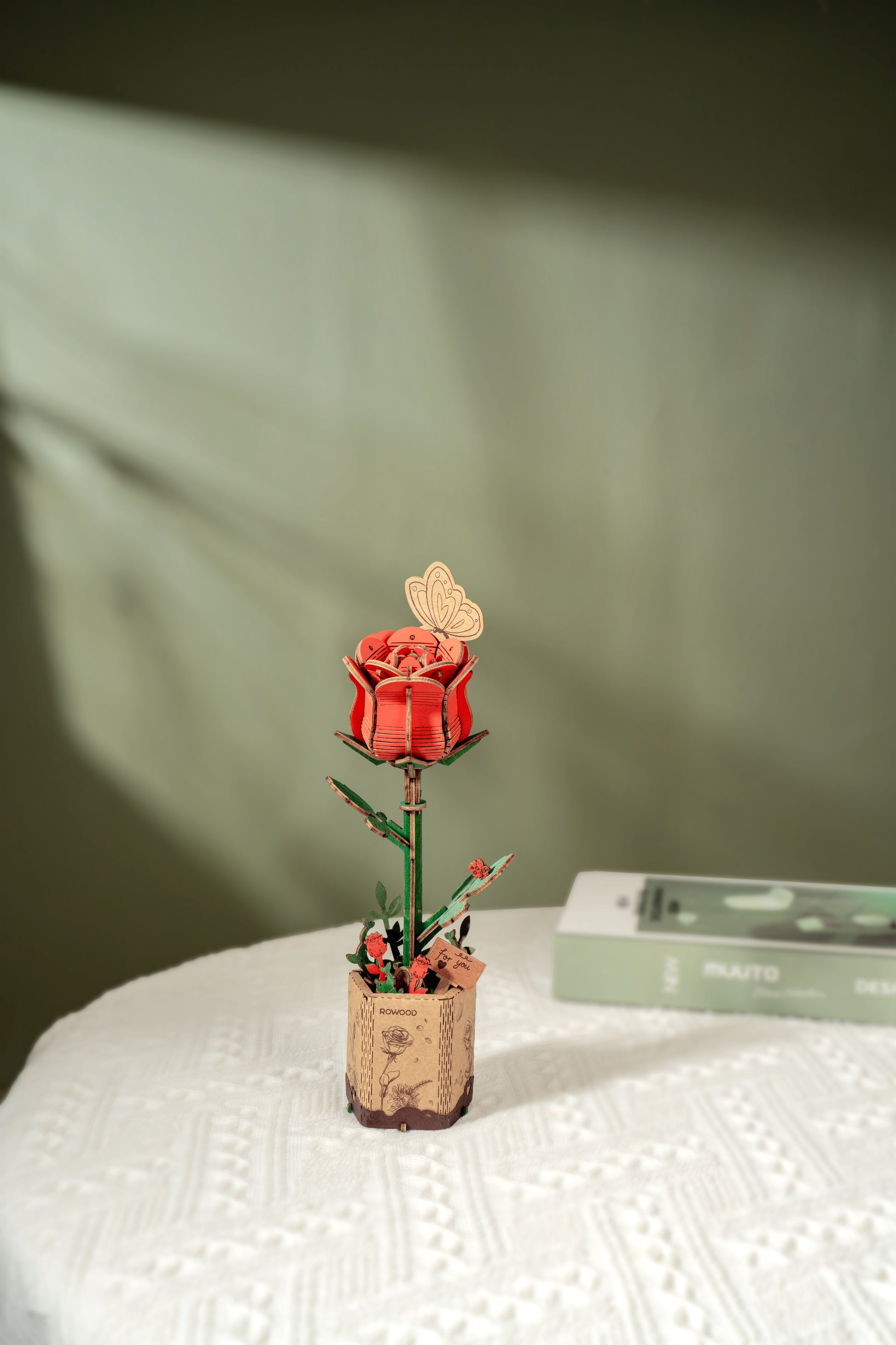 Red Rose Flower Bouquet Series DIY 3D Wooden Puzzle