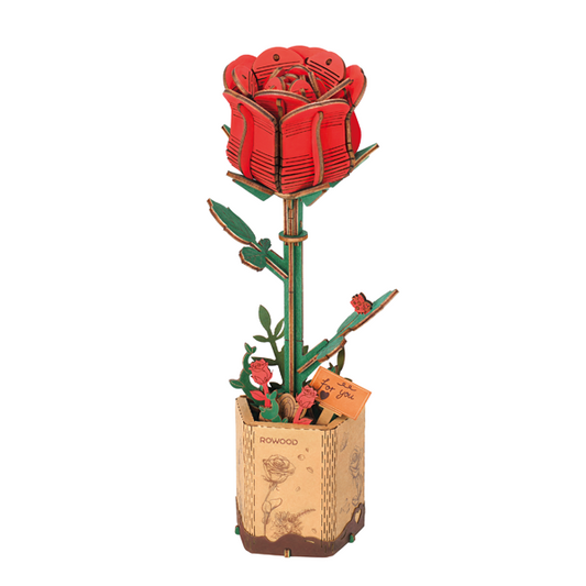 Red Rose Flower Bouquet Series DIY 3D Wooden Puzzle