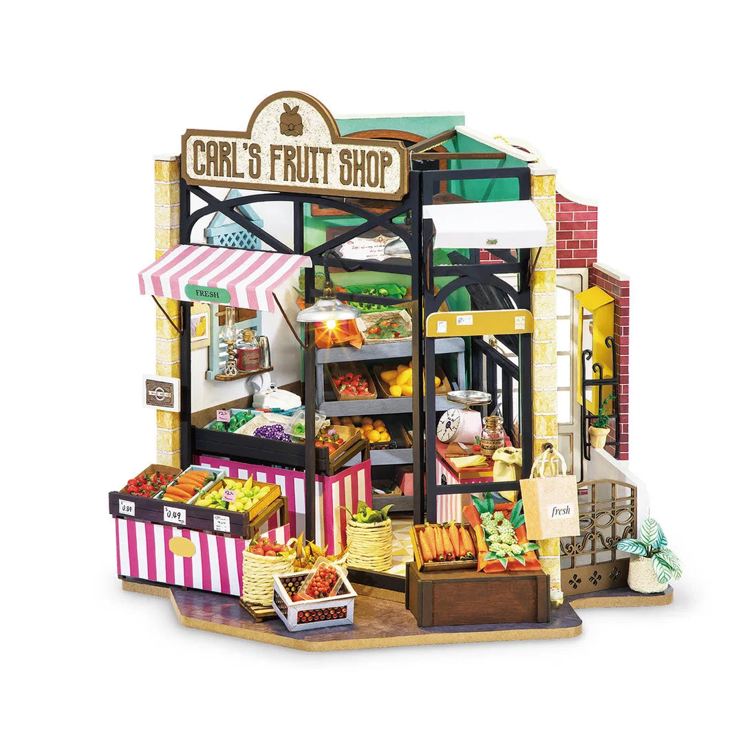 Carl's Fruit Shop Vegetable Market DIY Miniature Dollhouse