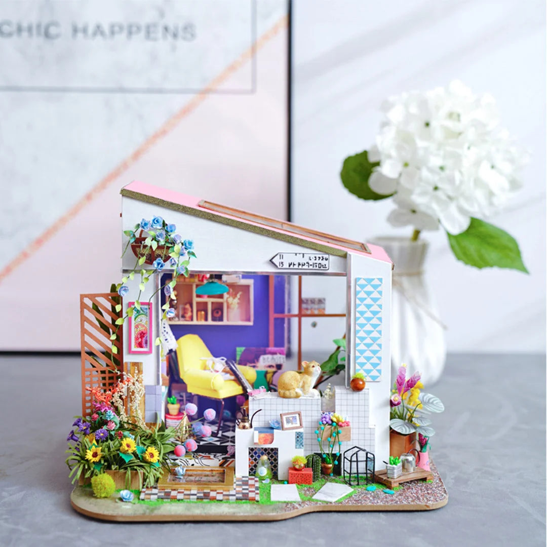 Lily's Porch DIY Miniature Dollhouse with Cat