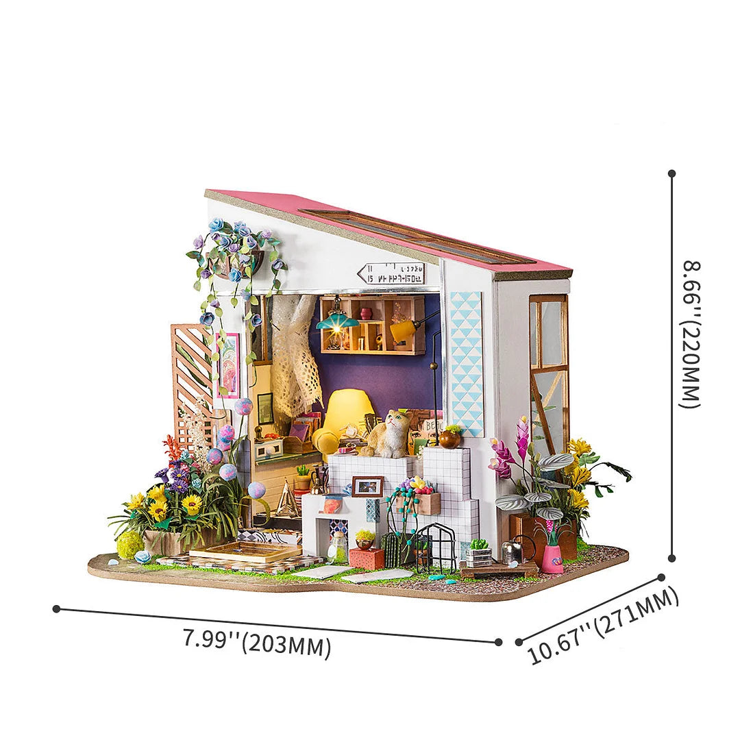 Lily's Porch DIY Miniature Dollhouse with Cat