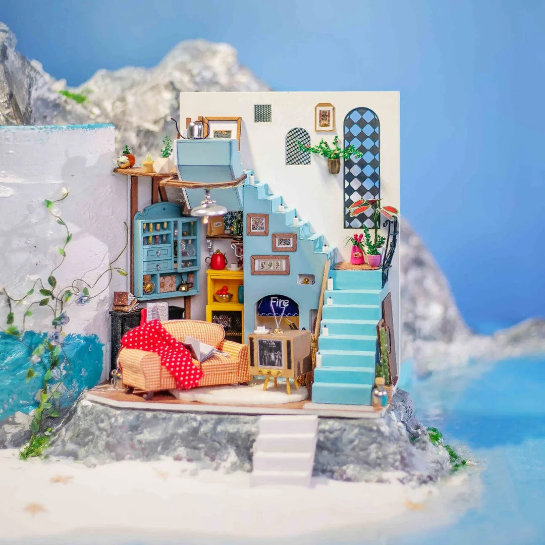 Joy's Peninsula Living Room Wooden DIY Miniature Dollhouse