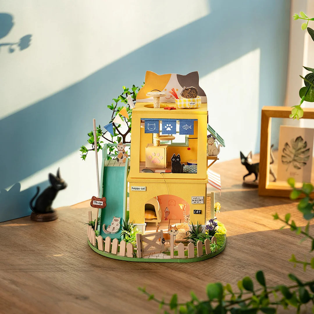 Cat House DIY Miniature Dollhouse