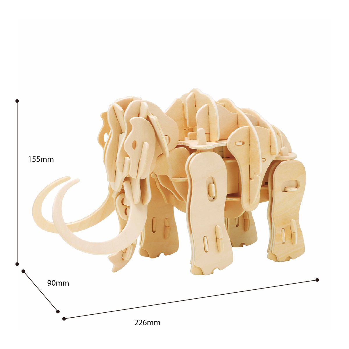 Mammoth Animal Modern 3D Wooden Puzzle