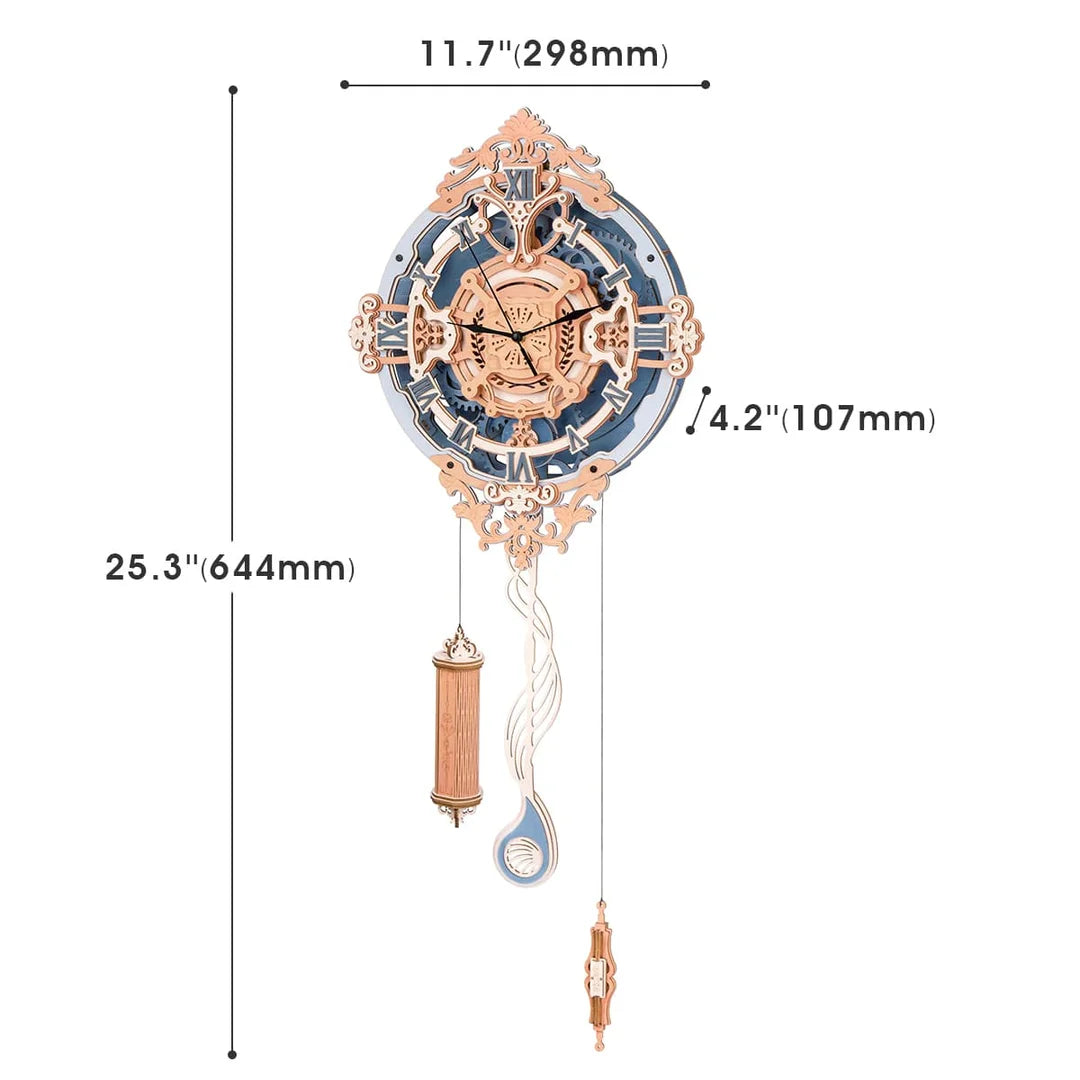 Romantic Note Wall Clock Mechanical Gear 3D Wooden Puzzle