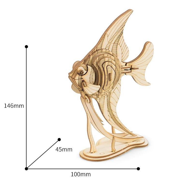 Angel Fish Animal Modern 3D Wooden Puzzle